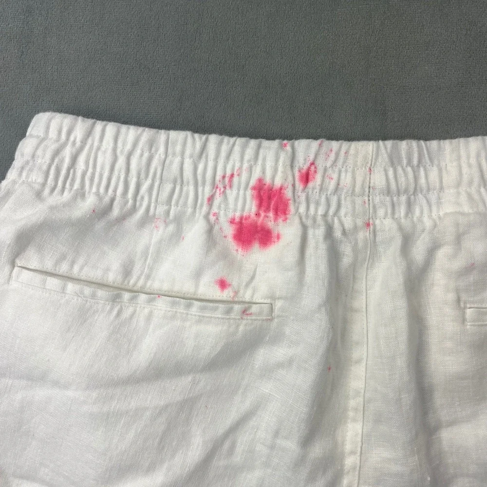 Polo Ralph Lauren Prepster Shorts L White 100% Linen Classic Fit 6
